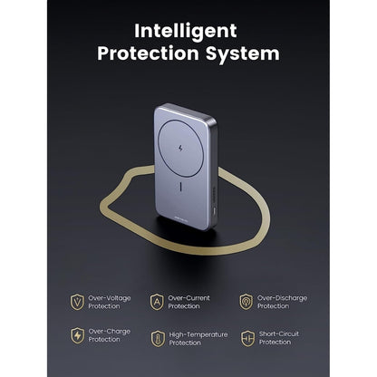 Ugreen, Dual Port 10000Mah Mini Magnetic Wireless 20W Power Bank With Hoder Charge 3 Devices Simultaneously Ugreen Pb206 - 15086