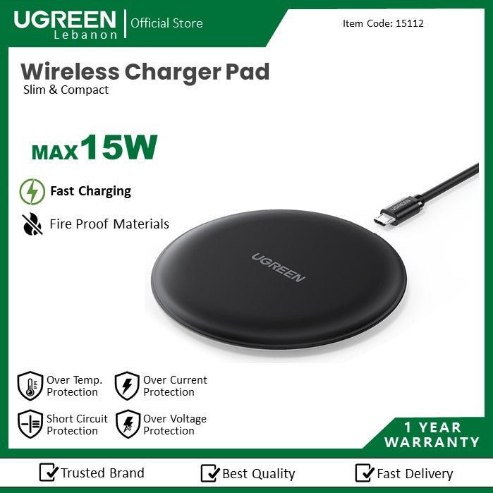 Ugreen, 15W Fast Wireless Charging Pad Ugreen Cd186 - 15112