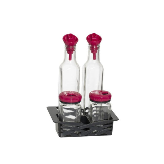 Herevin, Oil-Inegar Set 2X250Cc With Salt Shaker 2X160Cc Pink, 152090-560P