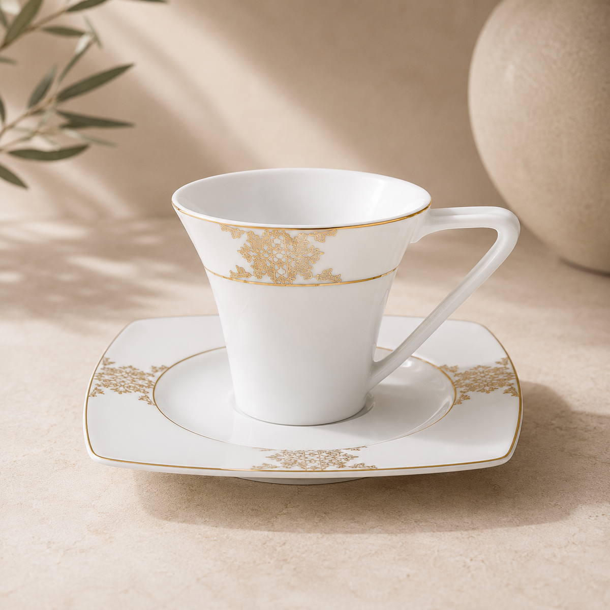 Karaca Fine Pearl 6-Piece Coffee Cup Set, 153.01.01.4268