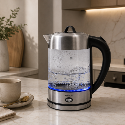 Karaca Inox Herbal Tea Maker & Electric Kettle ? 1.7L, LED & Stainless Steel, 153.01.06.4887