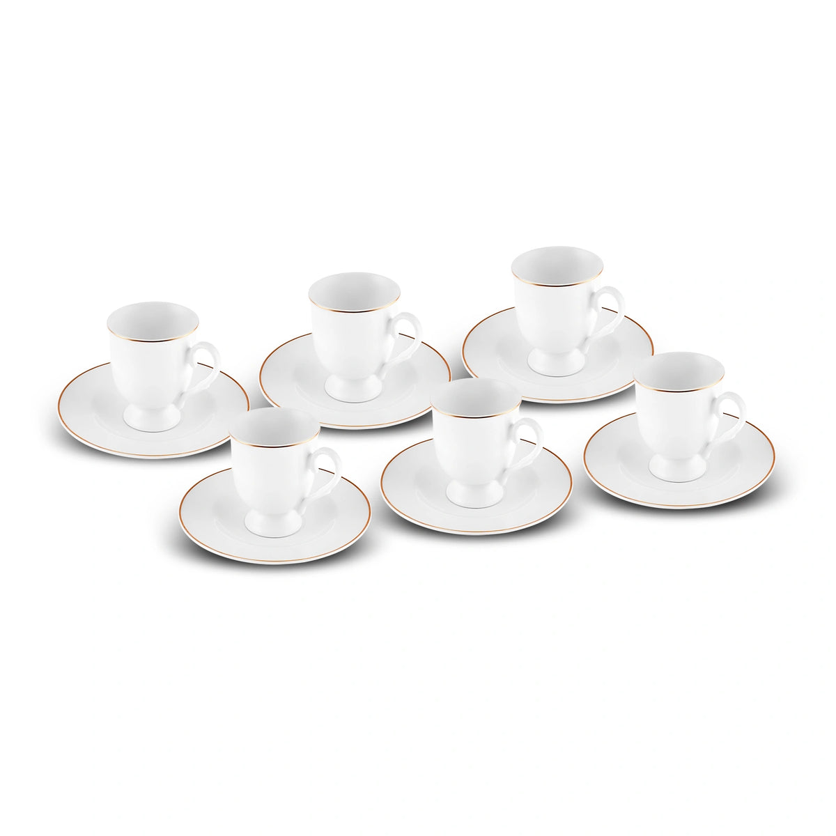 Karaca Alin 6-Piece Coffee Cup Set with Saucers 85 ml, 153.03.05.0235
