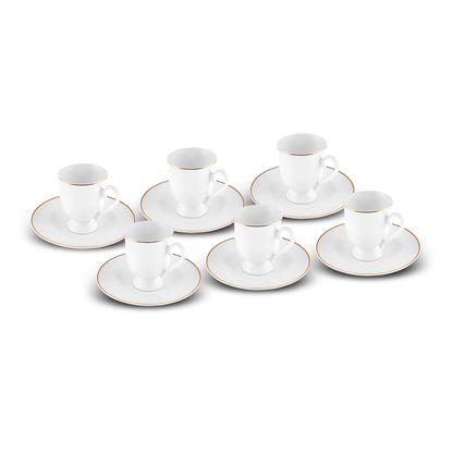 Karaca Alin 6-Piece Coffee Cup Set with Saucers 85 ml, 153.03.05.0235