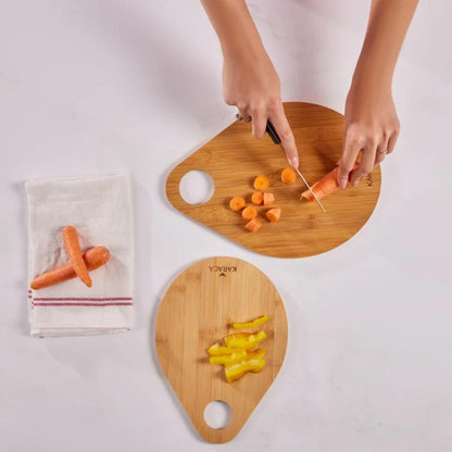 Karaca Damla 2-Piece Bamboo Cutting Board Set | Eco-Friendly Kitchen Boards, 153.03.06.1959
