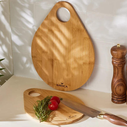 Karaca Damla 2-Piece Bamboo Cutting Board Set | Eco-Friendly Kitchen Boards, 153.03.06.1959