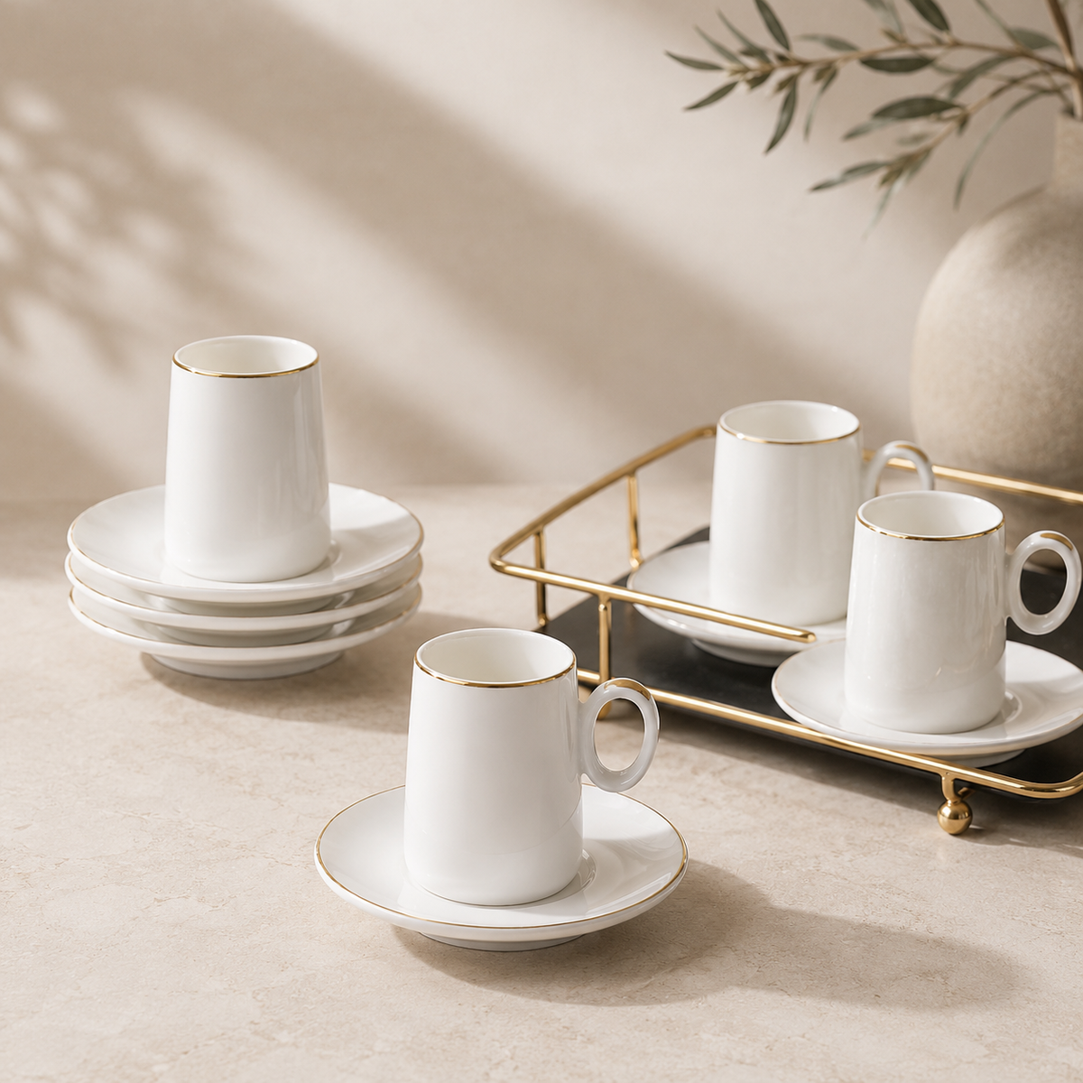 Karaca Snow 6-Piece Coffee Cup Set 80 ml, 153.03.06.2288