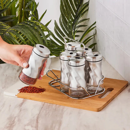 Karaca Tottori Inox 7-Piece Rectangular Spice Set – 100 ml, 153.03.06.4729