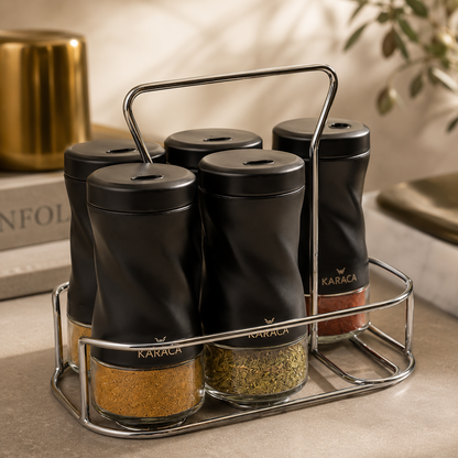 Karaca Tottori 7-Piece Rectangular Spice Set, 153.03.06.4742