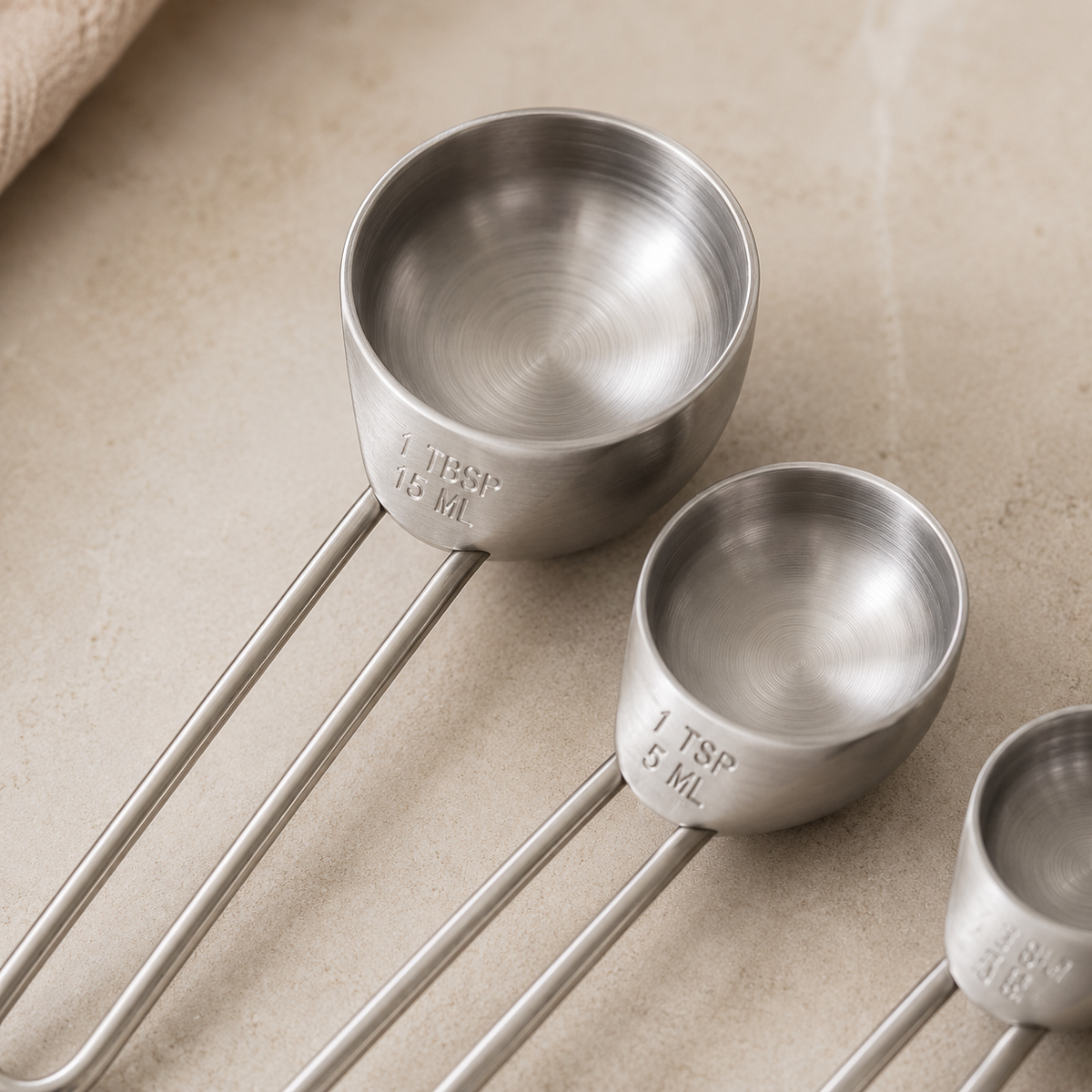 Karaca Crick Crack Stainless Steel 5-Piece Measuring Spoon Set, 153.03.06.7176