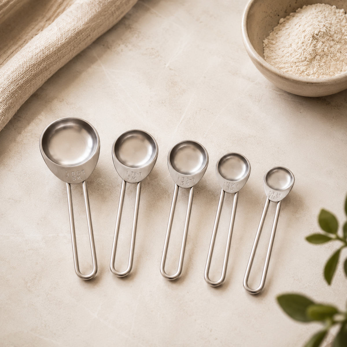 Karaca Crick Crack Stainless Steel 5-Piece Measuring Spoon Set, 153.03.06.7176