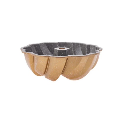 Karaca Cake Pro Aluminium Cast Decorative Bundt Cake Tin, 26 cm - Gold, 153.03.06.8262