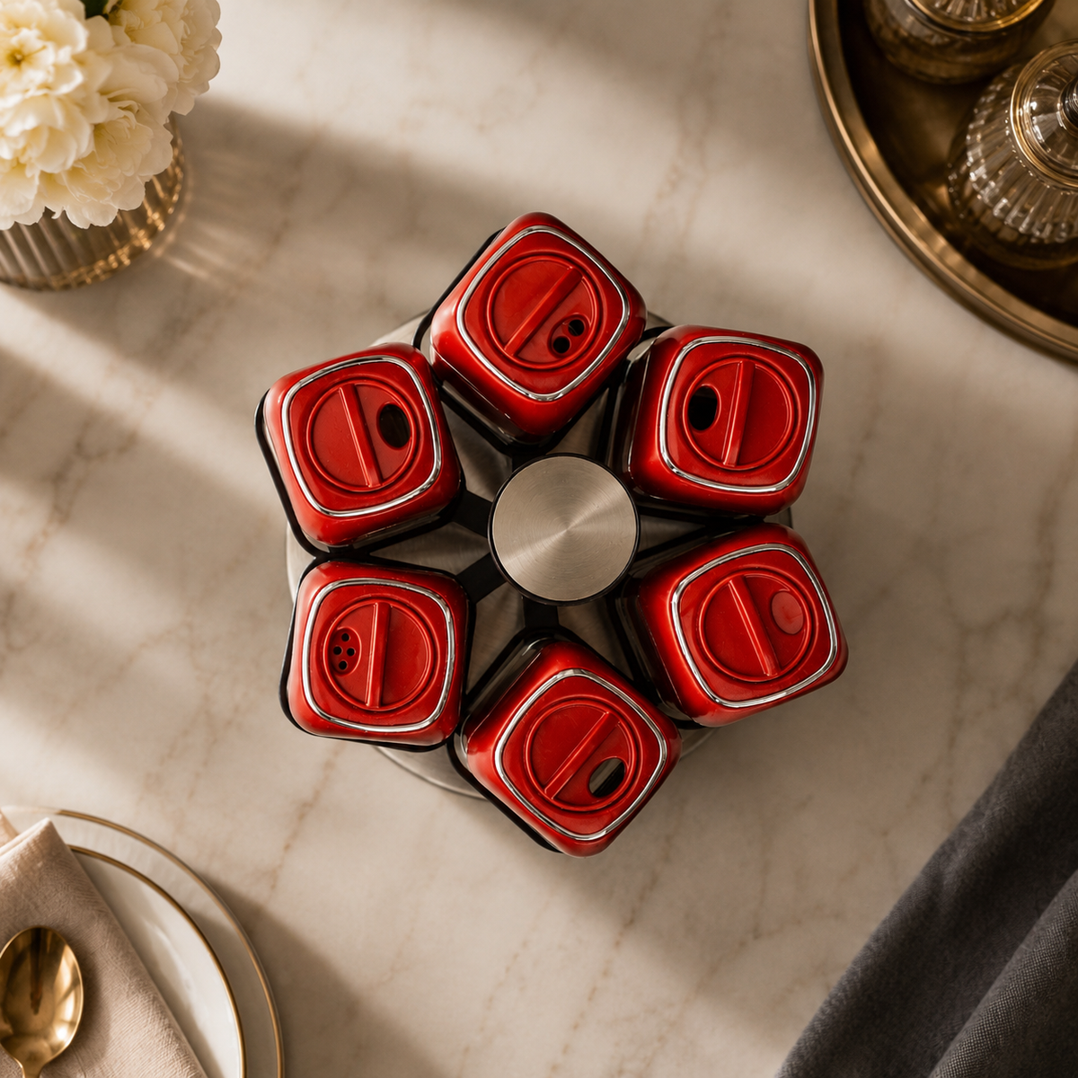 Karaca Horizon 7Pcs Round Glass Spice Set, 153.03.06.8364