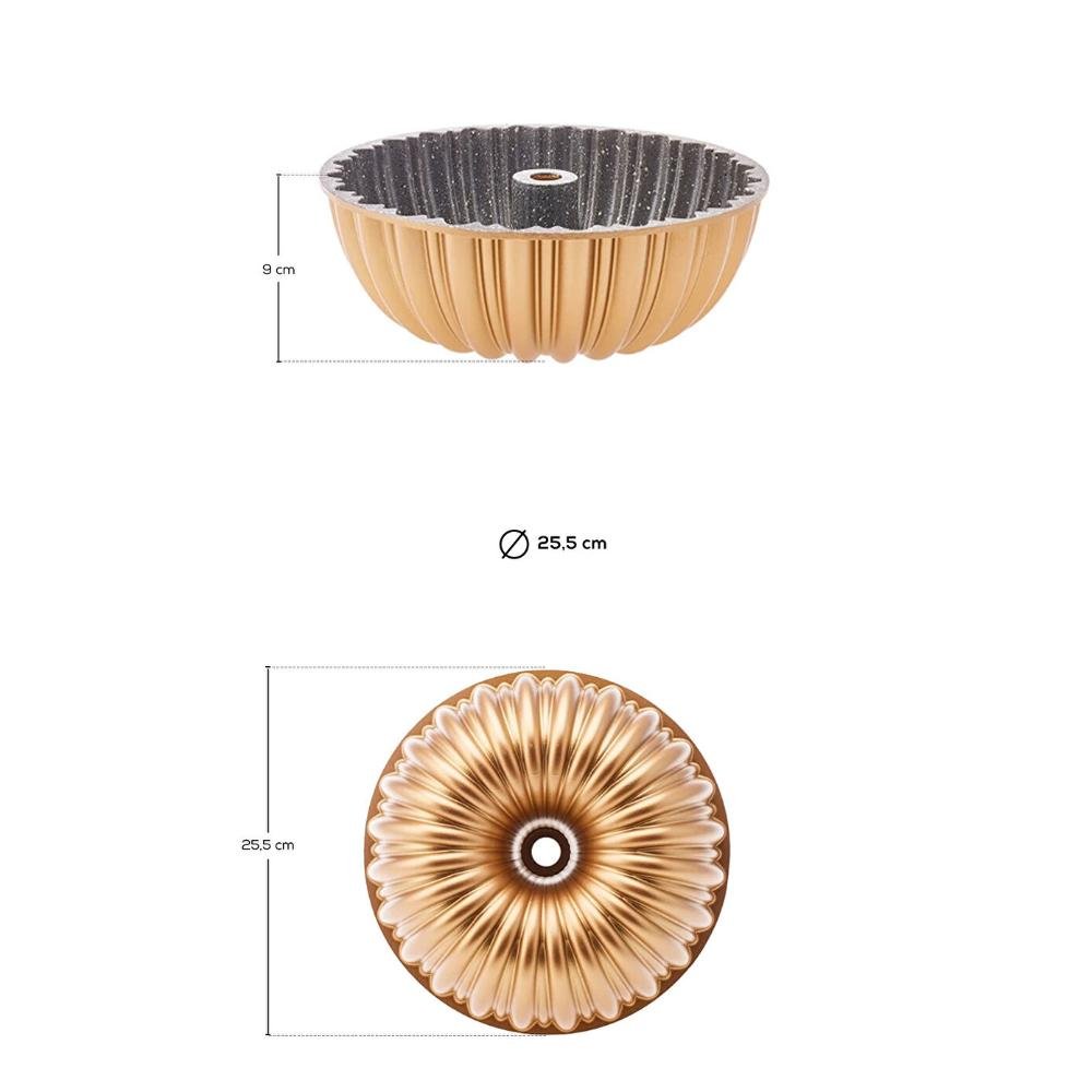 Karaca Cake Pro Sliced Cast Cake Mold - Gold, 153.03.06.8445