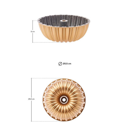 Karaca Cake Pro Sliced Cast Cake Mold - Gold, 153.03.06.8445