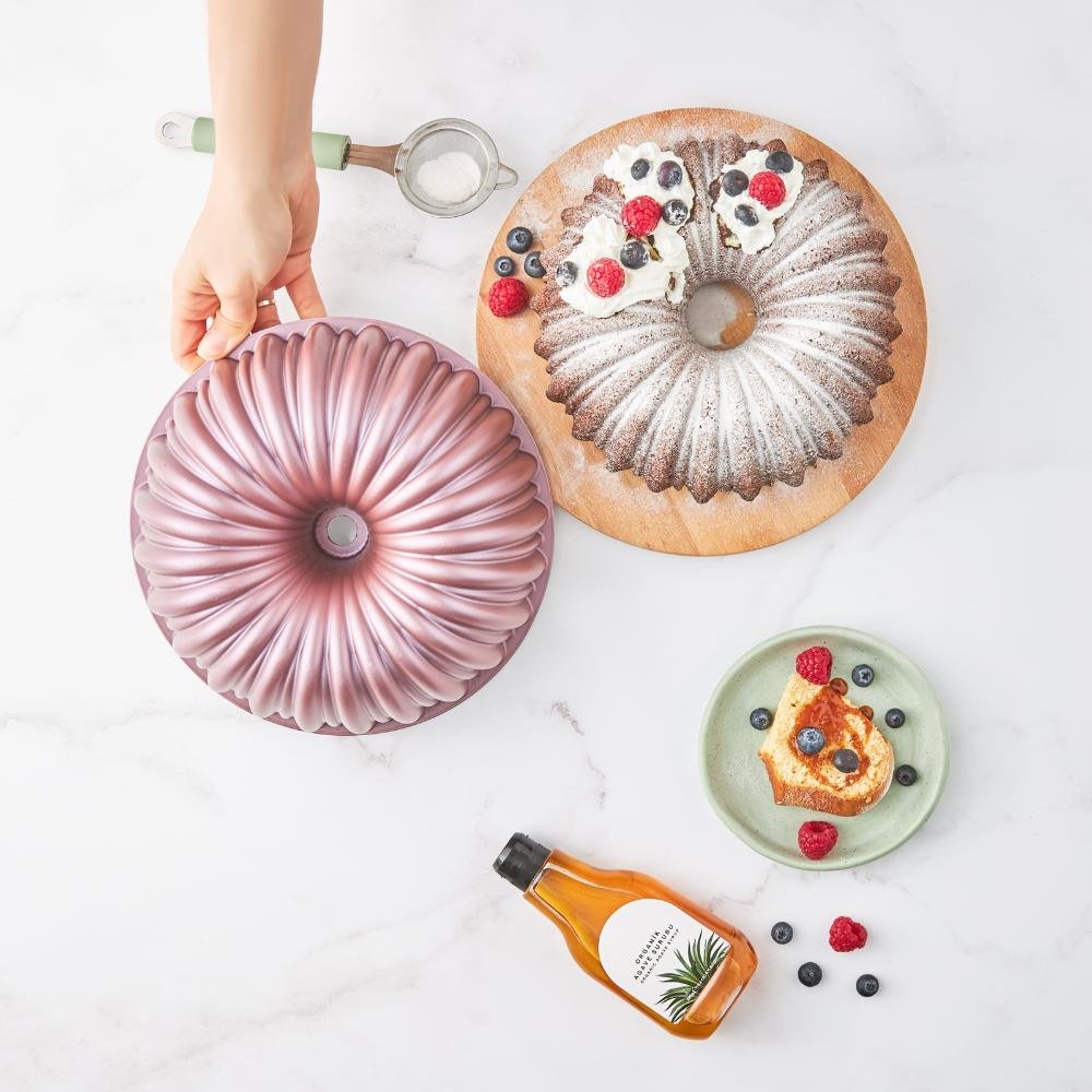 Karaca Cake Pro Sliced Cake Pan - Pink 25.5 cm | Cast Aluminum Non-Stick Bakeware, 153.03.06.9137