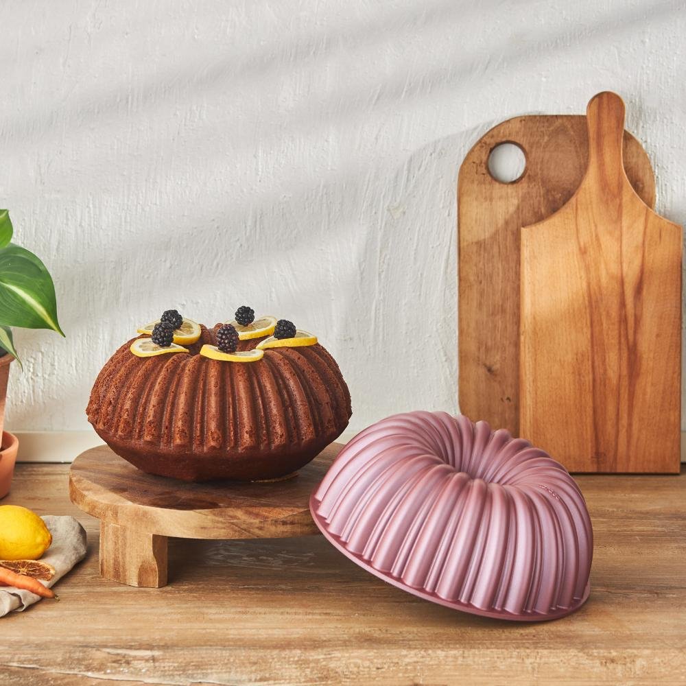 Karaca Cake Pro Sliced Cake Pan - Pink 25.5 cm | Cast Aluminum Non-Stick Bakeware, 153.03.06.9137