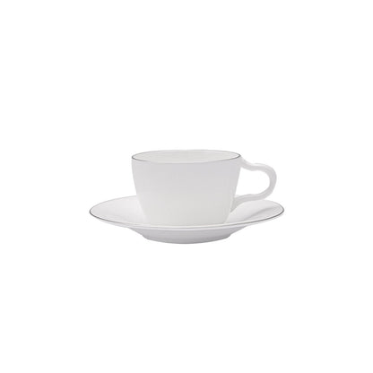 Karaca Fine Pearl Fame 26-Piece Breakfast Set - 6-Person | White & Platinum Frame Classic Design, 153.03.07.5703