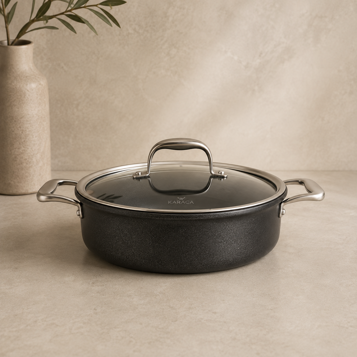 Karaca BioDiamond Pro Induction Base 7-Piece Cookware Set, 153.03.07.7040