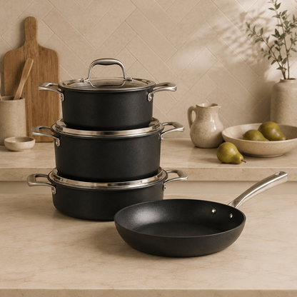Karaca BioDiamond Pro Induction Base 7-Piece Cookware Set, 153.03.07.7040
