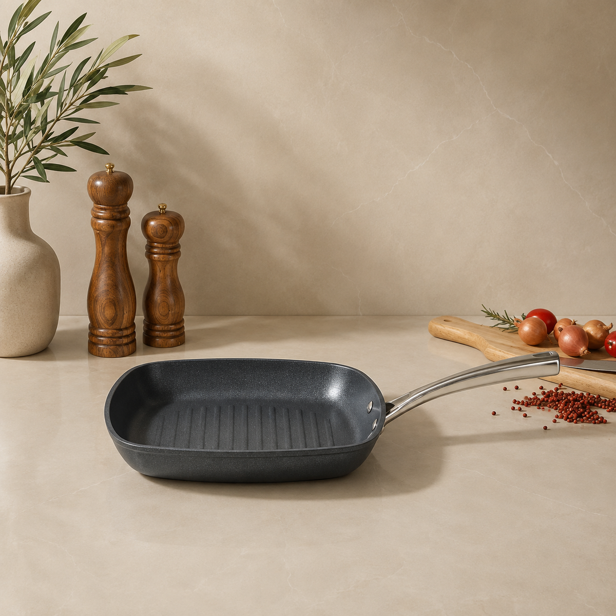 Karaca BioDiamond Pro Non-Stick Induction Griddle Pan 28 cm, 153.03.07.7061