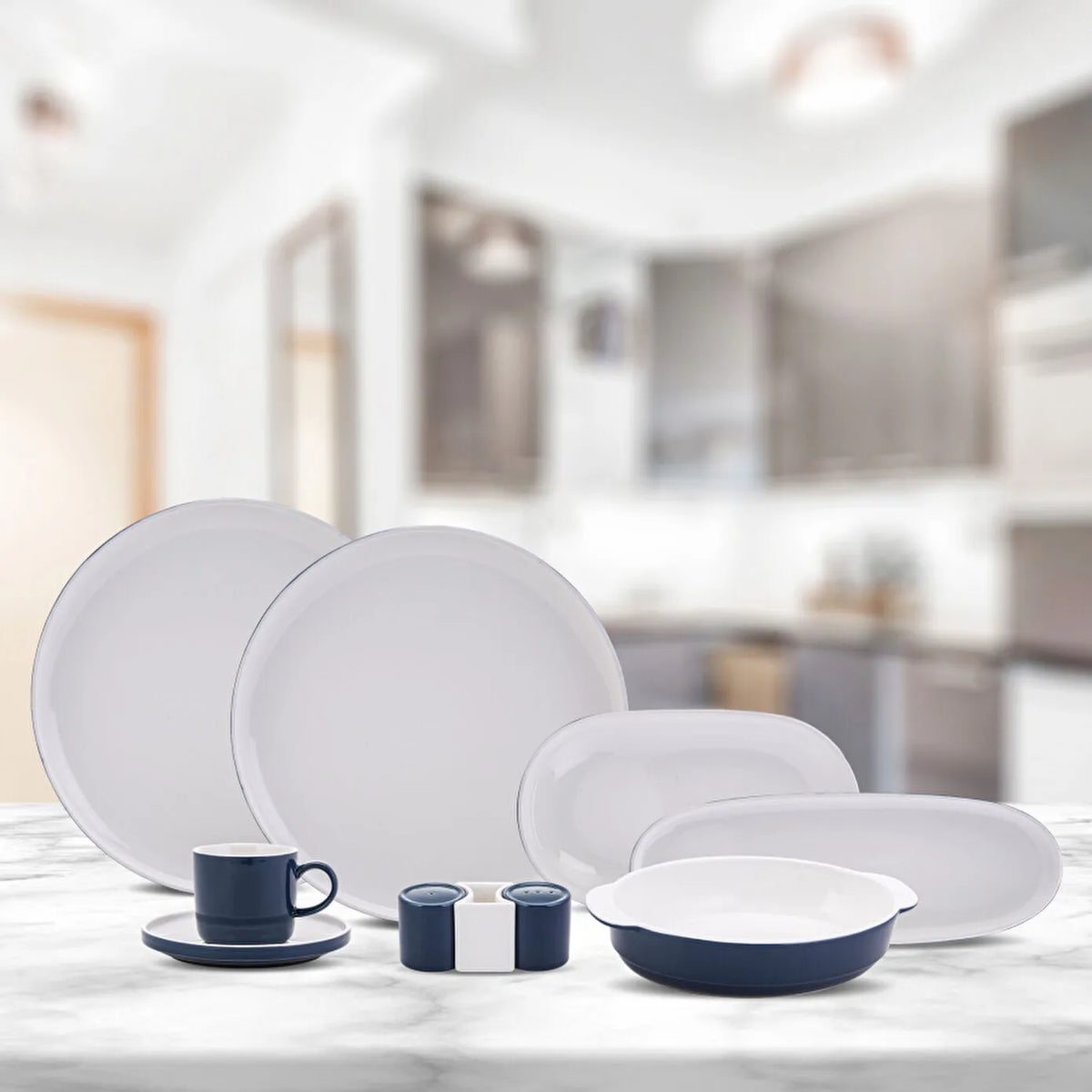 Karaca Nordic 27-Piece Porcelain Breakfast/Serving Set for 6 People, 153.03.07.9371