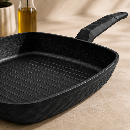 Karaca BioDiamond Antibacterial Handle Induction Base Grill Pan 28 cm, 153.03.08.0421