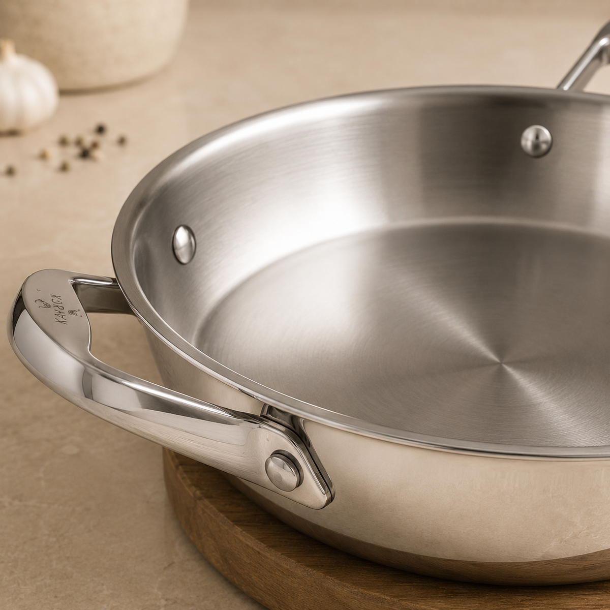 Karaca 3Ply PowerSteel 316+ Stainless Steel Frying Pan 20 cm, 153.03.08.0549