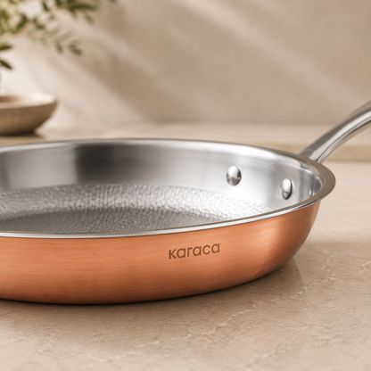 Karaca PowerSteel 3-Ply 316+ Stainless Steel Copper Frying Pan 30 cm – 2.6 L, 153.03.08.0574