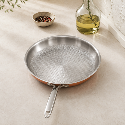 Karaca PowerSteel 3-Ply 316+ Stainless Steel Copper Frying Pan 30 cm – 2.6 L, 153.03.08.0574