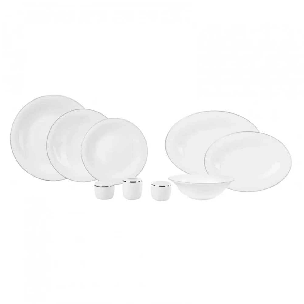 Karaca Fine Pearl Fame 58-Piece Pearl Dinner Set for 12 Persons, 153.03.08.0611