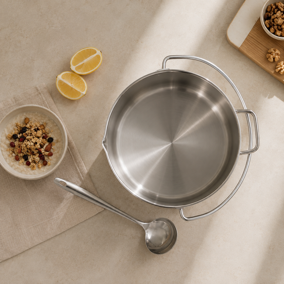 Karaca Kitchen Lover Induction Base Stainless Steel Jam & Ashure Pot 28 cm – 10 L, 153.03.08.1162