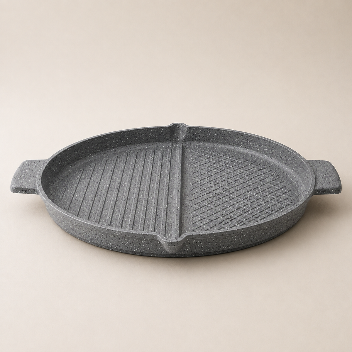 Karaca Love of Kitchen Biogranite Double-Sided Griddle Pan with 2 Oven Gloves 30 cm, 153.03.08.1369