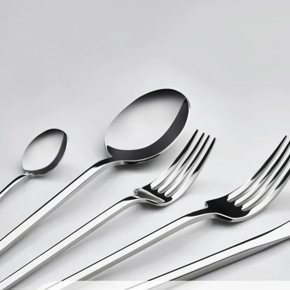 Karaca Look 84-Piece 316+ Stainless Steel Cutlery Set for 12 Persons - Silver, 15.03.08.1399