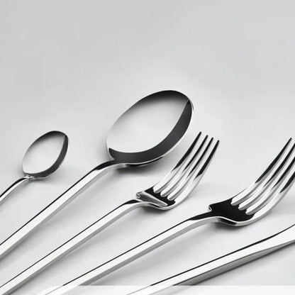 Karaca Look 84-Piece 316+ Stainless Steel Cutlery Set for 12 Persons - Silver, 15.03.08.1399
