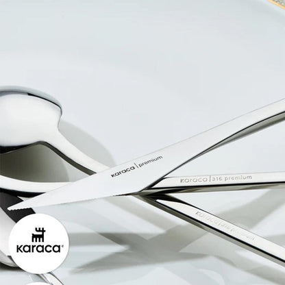 Karaca Look 84-Piece 316+ Stainless Steel Cutlery Set for 12 Persons - Silver, 15.03.08.1399