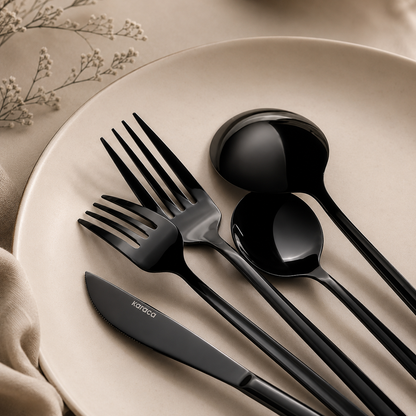 Karaca Orion 30-Piece Cutlery Set for 6 People – Black, 153.03.08.1906