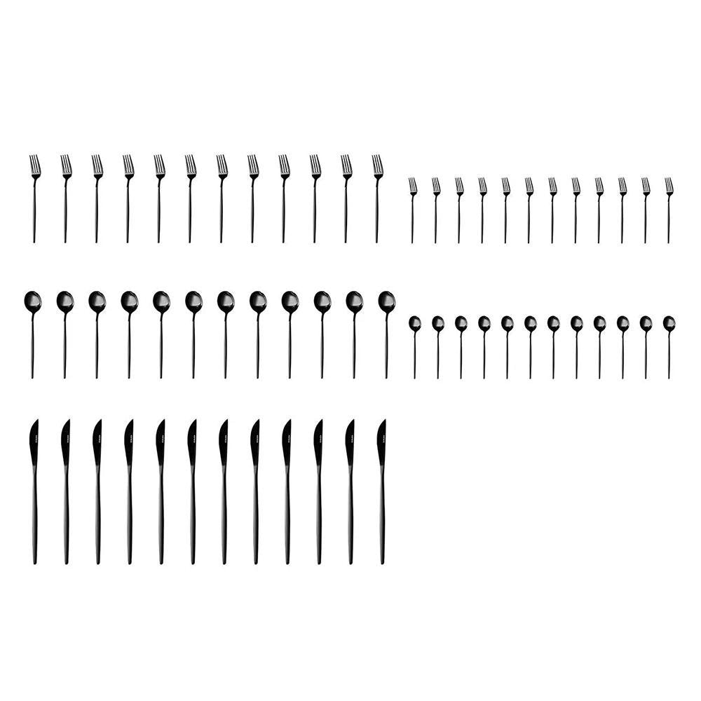 Karaca Orion 30-Piece Cutlery Set for 6 People – Black, 153.03.08.1906