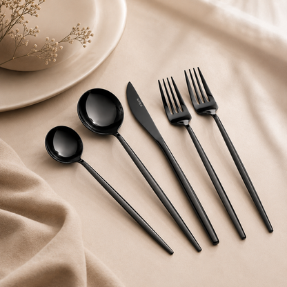 Karaca Orion 30-Piece Cutlery Set for 6 People – Black, 153.03.08.1906
