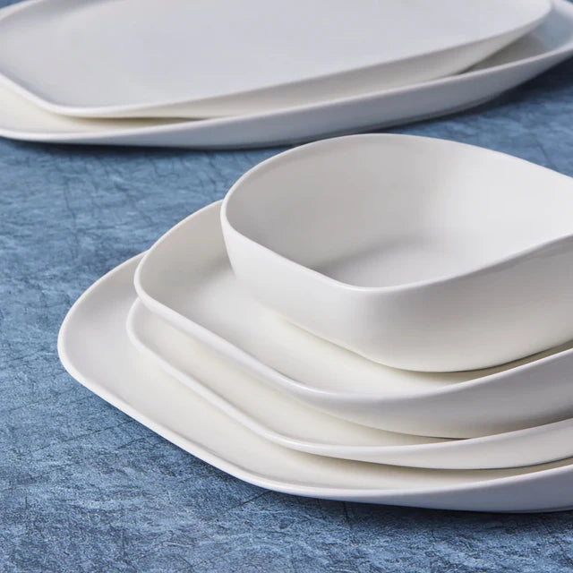 Karaca Streamline Plato 59-Piece Bone China Dinner Set for 12 People - White Gold, 153.03.08.2050