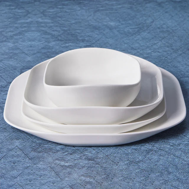 Karaca Streamline Plato 59-Piece Bone China Dinner Set for 12 People - White Gold, 153.03.08.2050