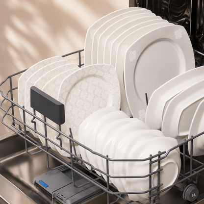 Karaca Deren Square Bone 60-Piece Dinner Set for 12 People – Elegant White Embossed Porcelain, 153.03.08.2652