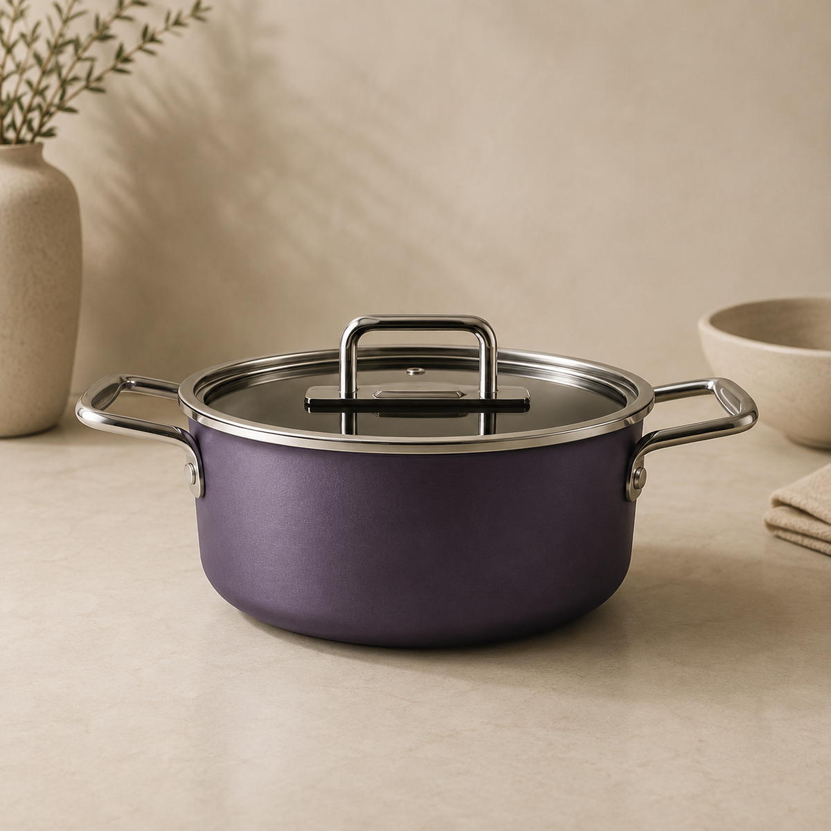 Karaca Mastermaid BioDiamond Cookware Set Grape Purple - 9 Pieces, 153.03.08.2882