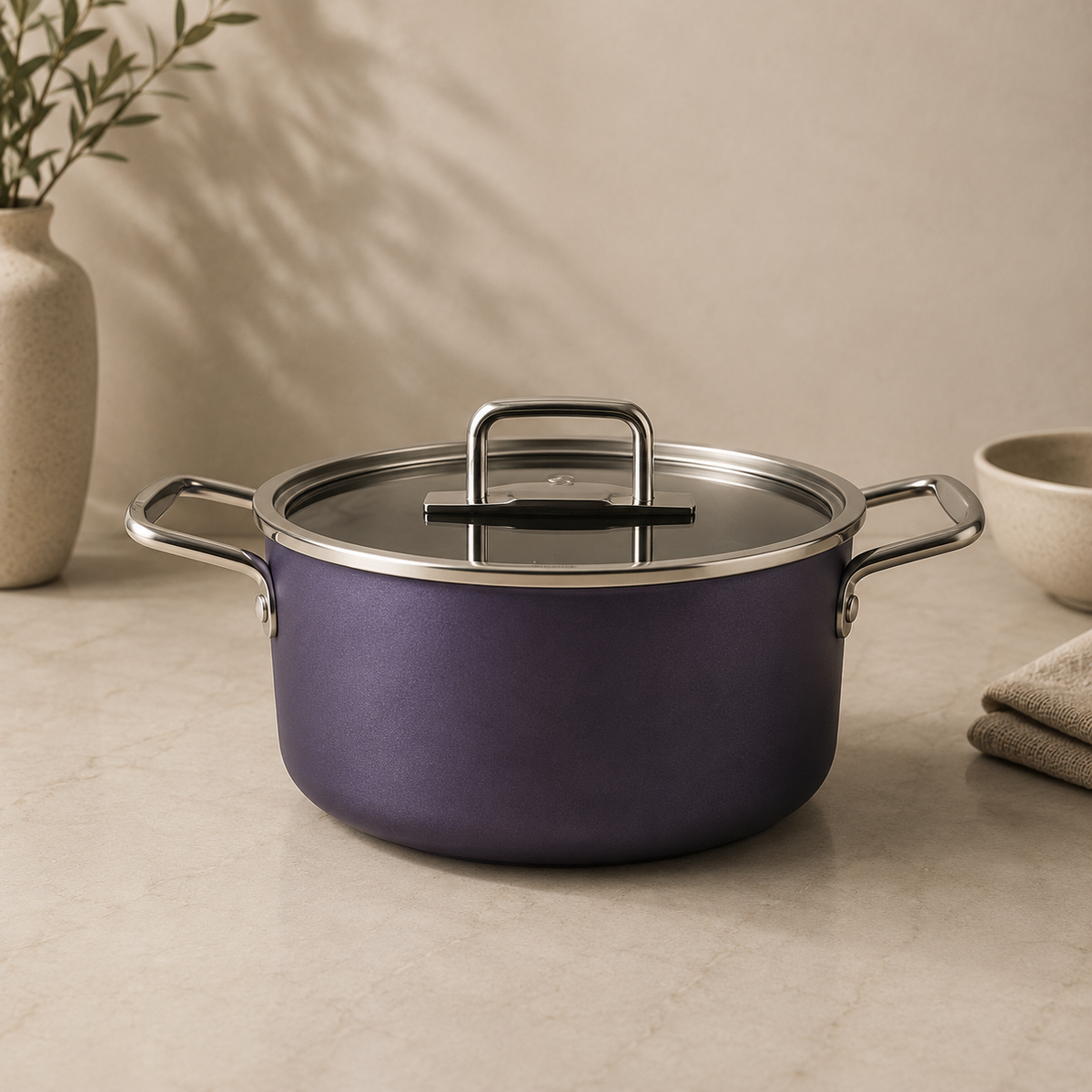 Karaca Mastermaid BioDiamond Cookware Set Grape Purple - 9 Pieces, 153.03.08.2882