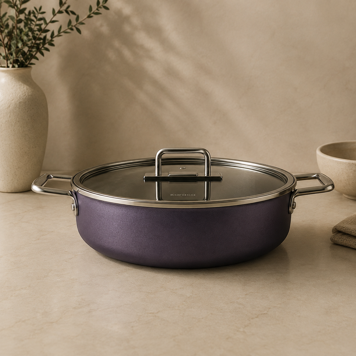 Karaca Mastermaid BioDiamond Cookware Set Grape Purple - 9 Pieces, 153.03.08.2882