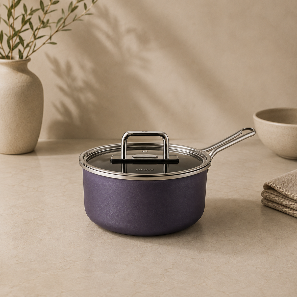 Karaca Mastermaid BioDiamond Cookware Set Grape Purple - 9 Pieces, 153.03.08.2882