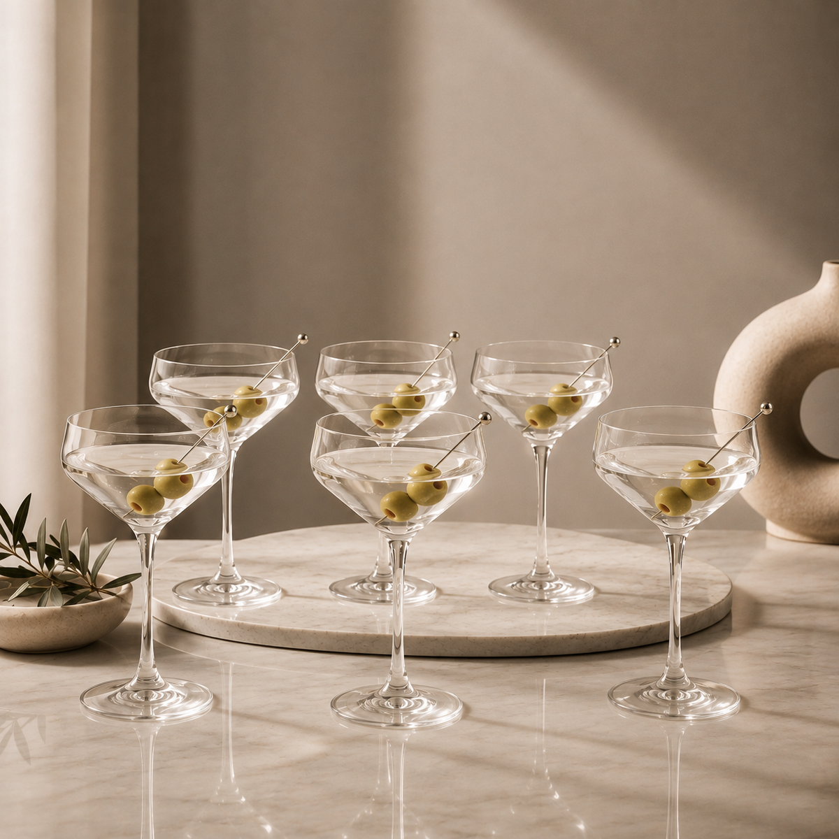Karaca Even 6-Piece Transparent Martini Glass Set – 235 ml, 153.03.08.3201