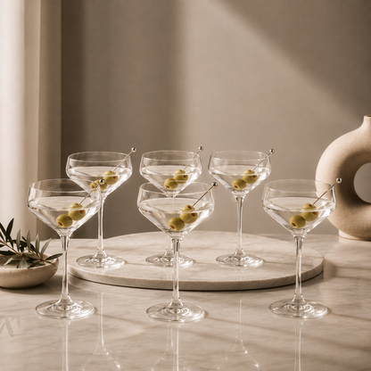 Karaca Even 6-Piece Transparent Martini Glass Set – 235 ml, 153.03.08.3201
