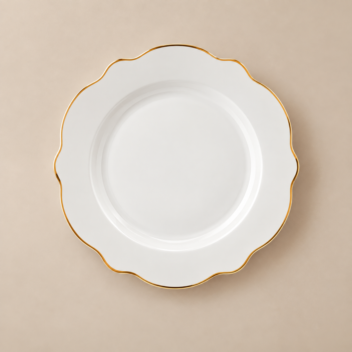 Karaca Daisy Gold Wave Shape Boat-Shaped 27-Piece Porcelain Dinner Set for 6, 153.03.08.3275