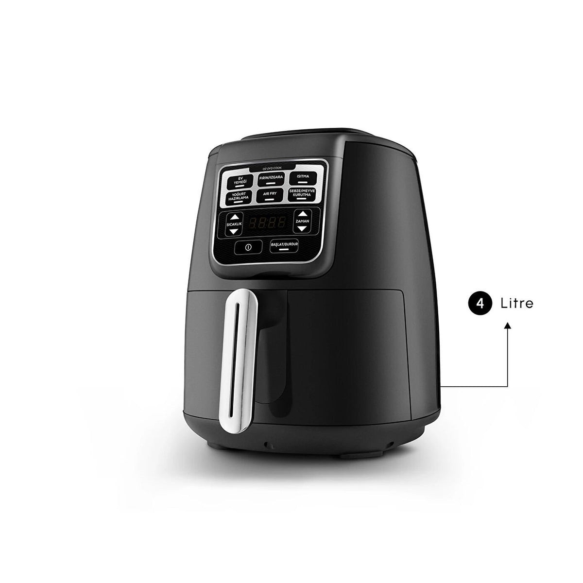 Karaca Air Pro Cook XL 4L 2-in-1 Talking Airfryer - Black Chrome, 153.03.08.3590