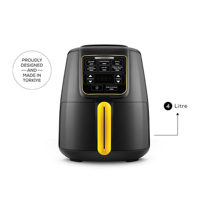 Karaca Air Pro Cook XL 4L Airfryer - Black and Gold, 6-in-1 Healthy Cooking, 153.03.08.4468